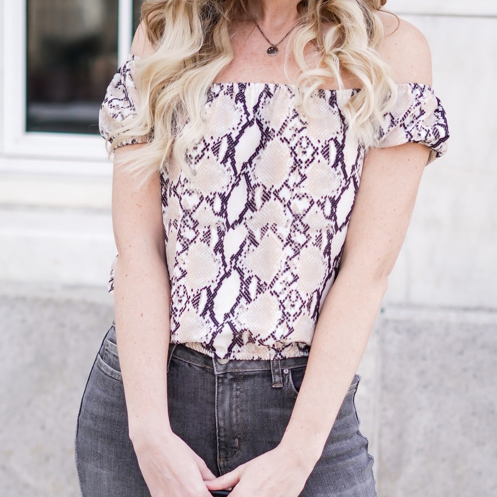 New snakeskin crop top